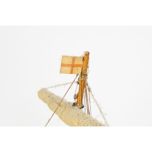 517 - HMS Royal Albert wooden model ship with fabric sails, approx. H 66cm