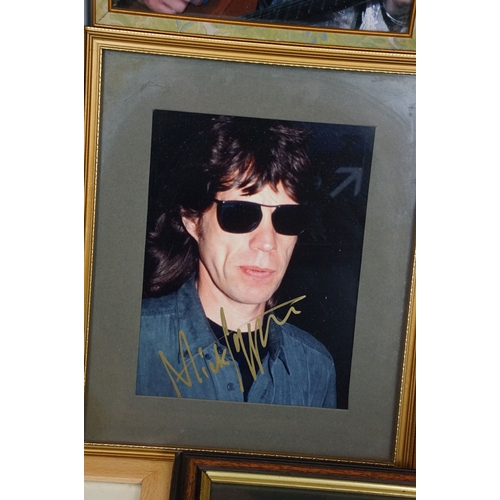 529 - Collection of signed autographed framed photographs to include Elvis Presley, Robert De Niro, Rod St... 