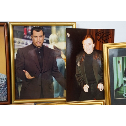 529 - Collection of signed autographed framed photographs to include Elvis Presley, Robert De Niro, Rod St... 