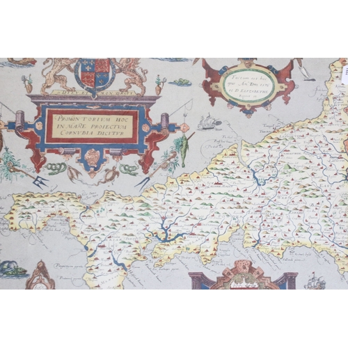 553 - Maps - collection of seven maps, to include: two maps of Kent, all framed and glazed (7)