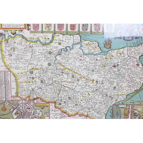 553 - Maps - collection of seven maps, to include: two maps of Kent, all framed and glazed (7)