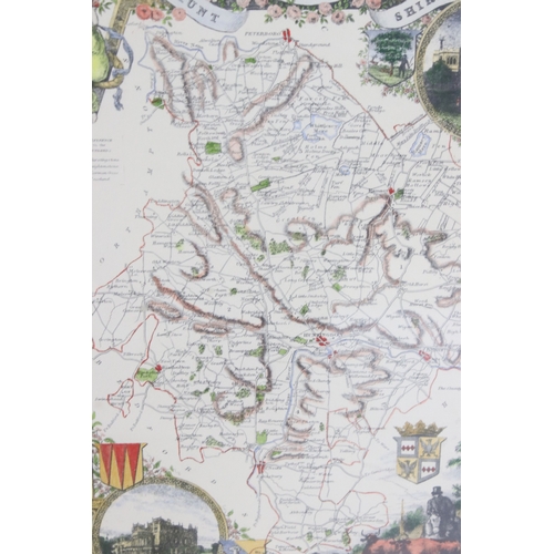 553 - Maps - collection of seven maps, to include: two maps of Kent, all framed and glazed (7)