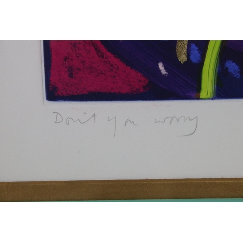 564 - Simon Ball (20th century), 'Don't you worry', mixed media, signed in pencil lower right, titled lowe... 