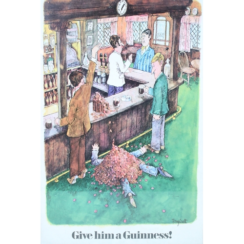 579A - After Tony Escott (20th century), 'Give him a Guinness!, colour print, 36 x 24cm, framed and glazed