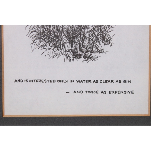 616 - Norman Thelwell (British, 1923 - 2004), humorous cartoon 'And is interested only in water as clear a... 