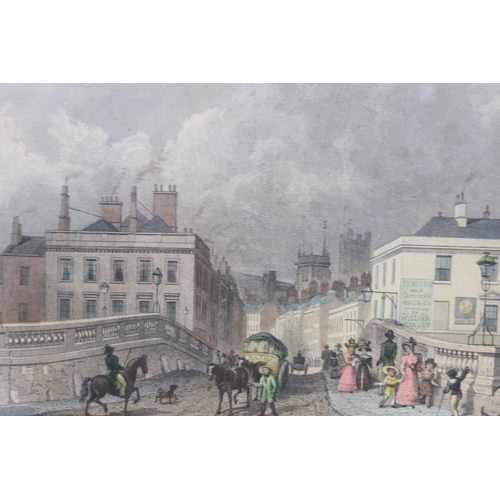 617A - Four framed engravings by J B Allen featuring scenes of Bath and Bristol