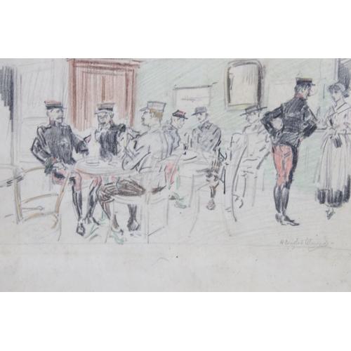 623 - William Douglas Almond (British, 1868 - 1916), 1st World War period sketches to include: cafe study ... 