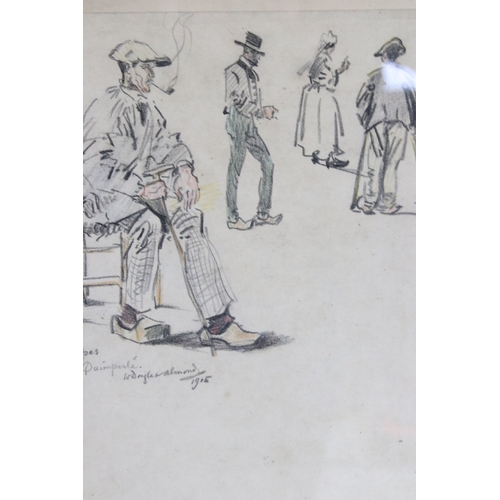 623 - William Douglas Almond (British, 1868 - 1916), 1st World War period sketches to include: cafe study ... 