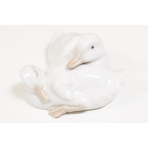 97 - Selection of Lladro and Nao geese figurines together with a Lladro Collectors Society standing plaqu... 