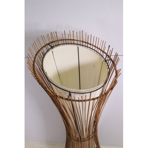 452A - 20th century floor standing lamp modelled from bamboo with waisted form, H 125cm