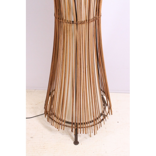 452A - 20th century floor standing lamp modelled from bamboo with waisted form, H 125cm