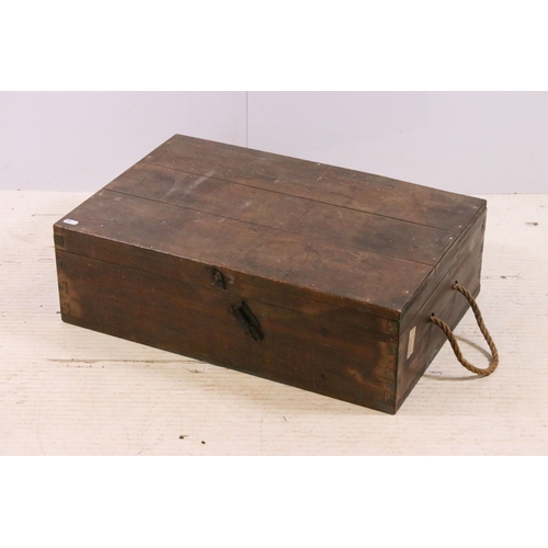 518 - Group of vintage boxes to include metal W.B.A example, H 23cm, W 39cm, D 26cm and two wooden boxes, ... 