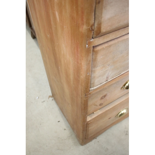 644 - Pine chest of drawers with two short and three long drawers, H 96cm, W 105cm, D 46cm