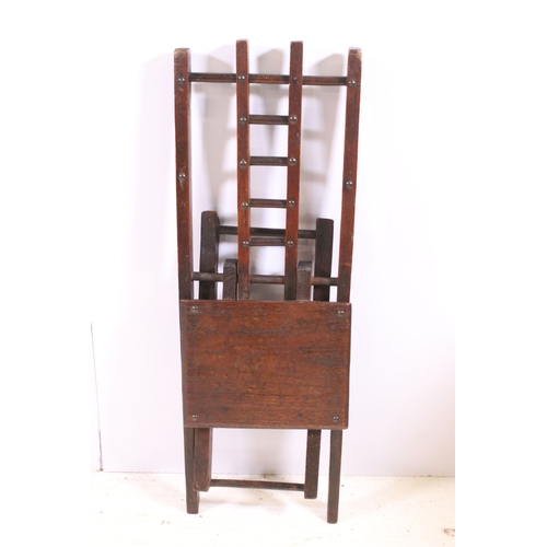 701 - Early 20th century oak folding child's chair with ladder back, H 60cm