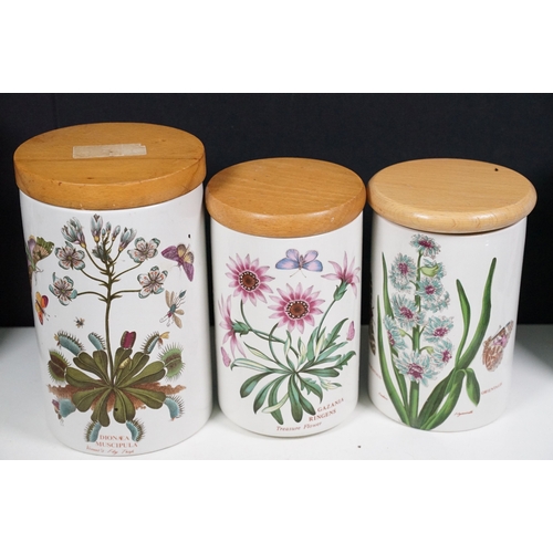 133 - Portmeirion 'The Botanic Garden' storage jars and five bowls together with Yankee candle burner and ... 