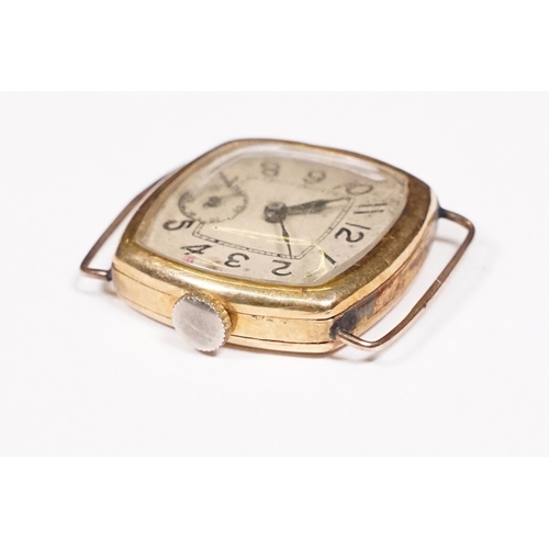 304A - An early 20th century 18k gold cased ladies wristwatch.