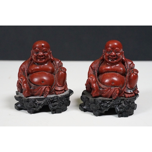 346 - A collection of novelty pocket lighters together with two ornamental buddha figures.