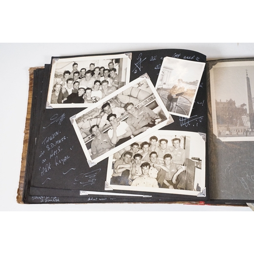 358 - A photograph album with contents of military interest, British sailor Peter Cripps on HMS Ark Royal ... 