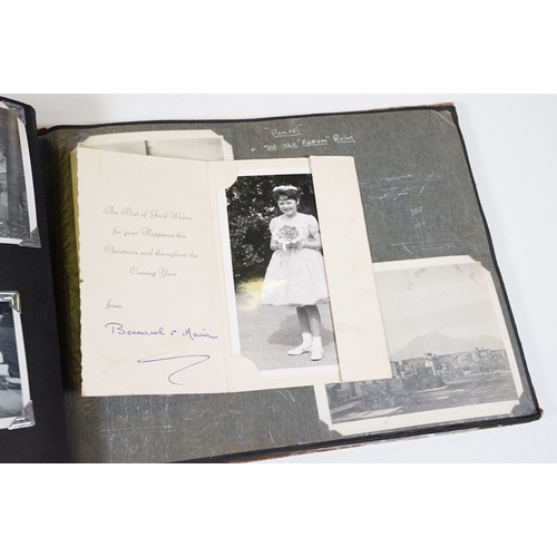 358 - A photograph album with contents of military interest, British sailor Peter Cripps on HMS Ark Royal ... 