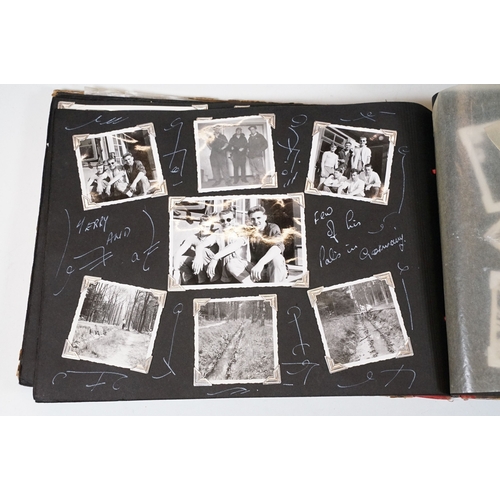 358 - A photograph album with contents of military interest, British sailor Peter Cripps on HMS Ark Royal ... 