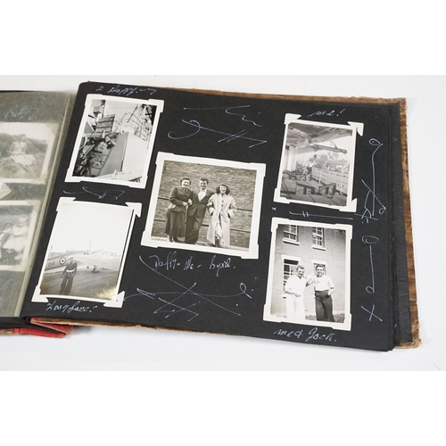 358 - A photograph album with contents of military interest, British sailor Peter Cripps on HMS Ark Royal ... 