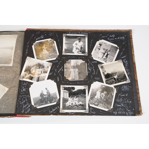 358 - A photograph album with contents of military interest, British sailor Peter Cripps on HMS Ark Royal ... 