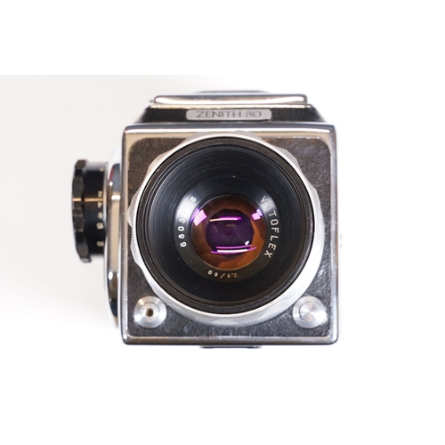 372 - Zenith 80 medium format camera with Vitoflex f2.8 / 80mm lens No.6803296, in leather case with instr... 