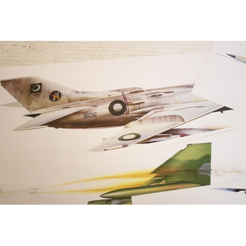 394 - Collection of assorted military aeroplane prints to include Dassault-Breguet Mirage F1, McDonnell Do... 