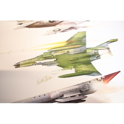 394 - Collection of assorted military aeroplane prints to include Dassault-Breguet Mirage F1, McDonnell Do... 