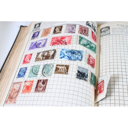 402 - Collection of stamps and cigarette cards to include three albums of world stamps including GB Victor... 