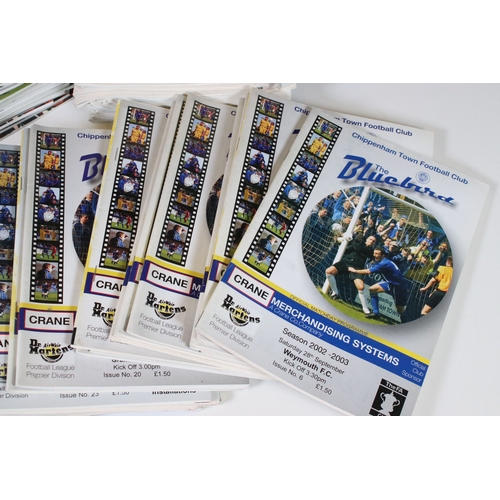 406 - Large collection of mostly early 21st Century Chippenham Town Football Club programmes, together wit... 