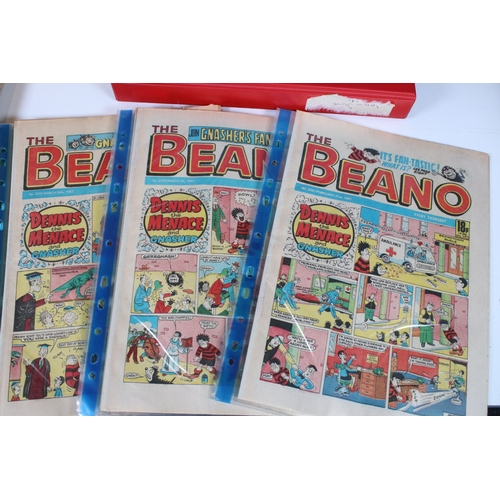 411 - Large collection of 1970s and 1980s Beano comics. 2 boxes.