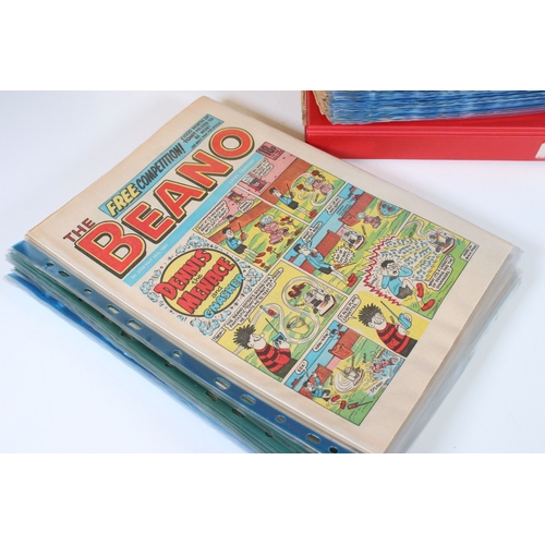 411 - Large collection of 1970s and 1980s Beano comics. 2 boxes.