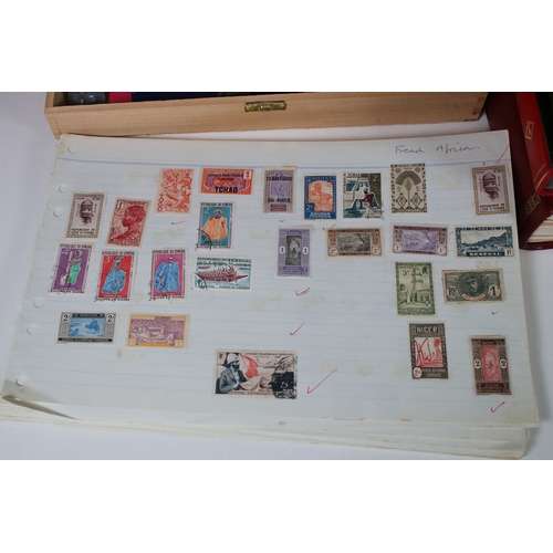 412 - Collection of world stamps and coins, stamps mostly in albums to dating from 19th Century onwards in... 