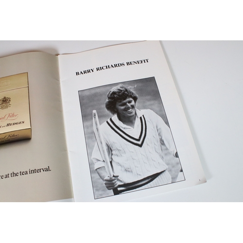 426 - England Cricket - Numerous cricketing programmes plus the Barry Richards Benefit brochure