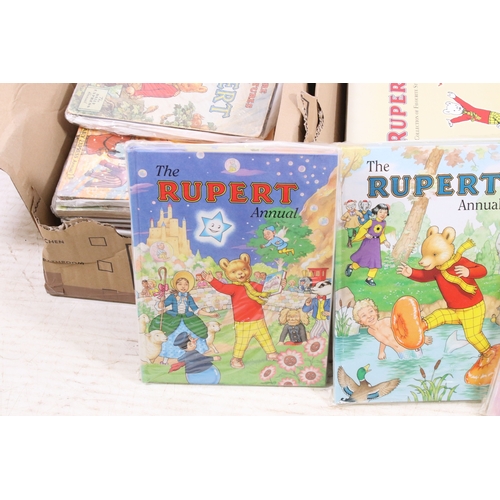 525A - Rupert Bear vintage annuals and books including 1960's and 70's examples (3 boxes)