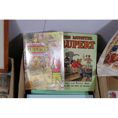 525A - Rupert Bear vintage annuals and books including 1960's and 70's examples (3 boxes)