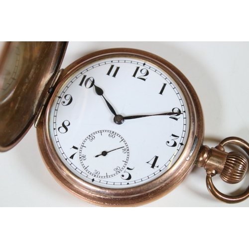 241 - Two antique top winding pocket watches to include a gold plated full hunter example.