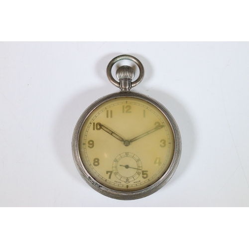 241A - A British military issued GS/TP pocket watch, marked with the British broad arrow to the verso.