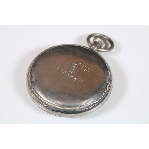 241A - A British military issued GS/TP pocket watch, marked with the British broad arrow to the verso.