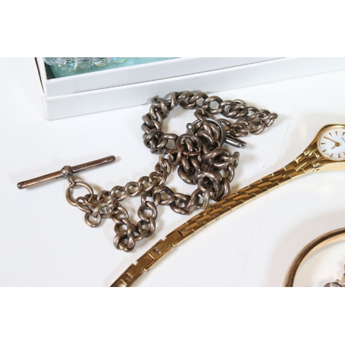 331 - A small collection of vintage costume jewellery and a selection of contemporary wristwatches to incl... 