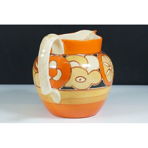 1 - Bizarre by Clarice Cliff 'Sliced Fruit' pattern Art Deco jug, approx. H 14cm