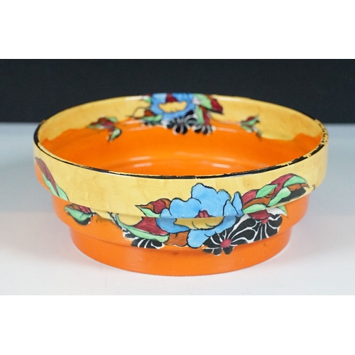 12 - Clarice Cliff for Wilkinson Ltd 'Indian Summer' hand painted Art Deco bowl, H 6cm, diameter 17cm