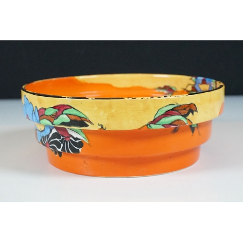 12 - Clarice Cliff for Wilkinson Ltd 'Indian Summer' hand painted Art Deco bowl, H 6cm, diameter 17cm