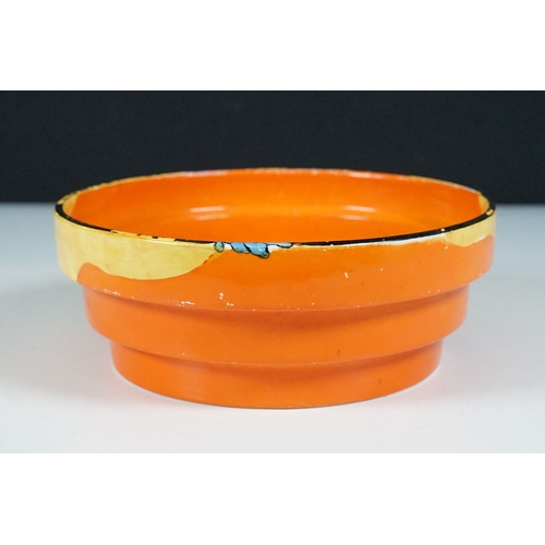 12 - Clarice Cliff for Wilkinson Ltd 'Indian Summer' hand painted Art Deco bowl, H 6cm, diameter 17cm