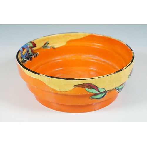 12 - Clarice Cliff for Wilkinson Ltd 'Indian Summer' hand painted Art Deco bowl, H 6cm, diameter 17cm