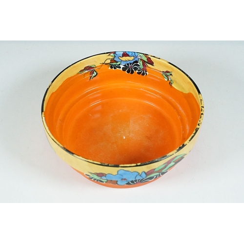 12 - Clarice Cliff for Wilkinson Ltd 'Indian Summer' hand painted Art Deco bowl, H 6cm, diameter 17cm