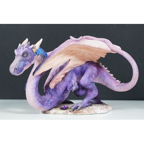 40 - Selection of mythical and dragon figurines to include The Danbury Mint Wizard's castle, Fabulous Dra... 