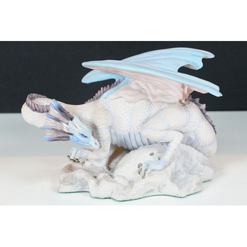 40 - Selection of mythical and dragon figurines to include The Danbury Mint Wizard's castle, Fabulous Dra... 