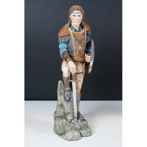 41 - Selection of mythical fantasy figurines to include Danbury Mint Sir Mordred, Lady of the lake, Sir G... 